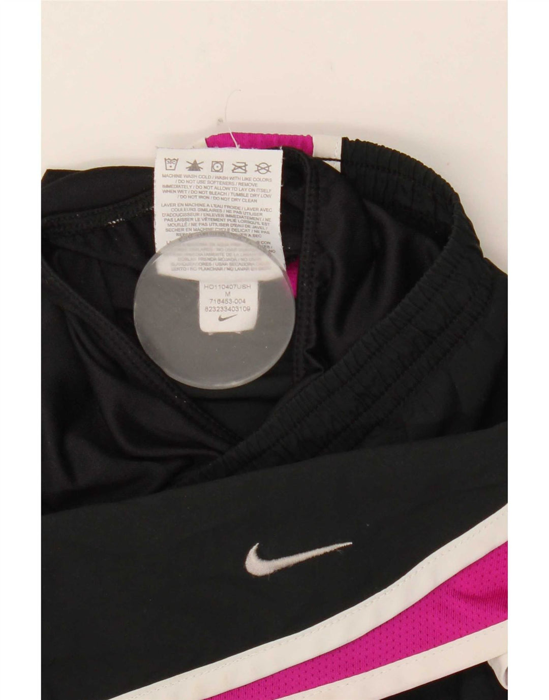 Nike Womens Sport Shorts UK 14 Medium Black Colourblock Polyester