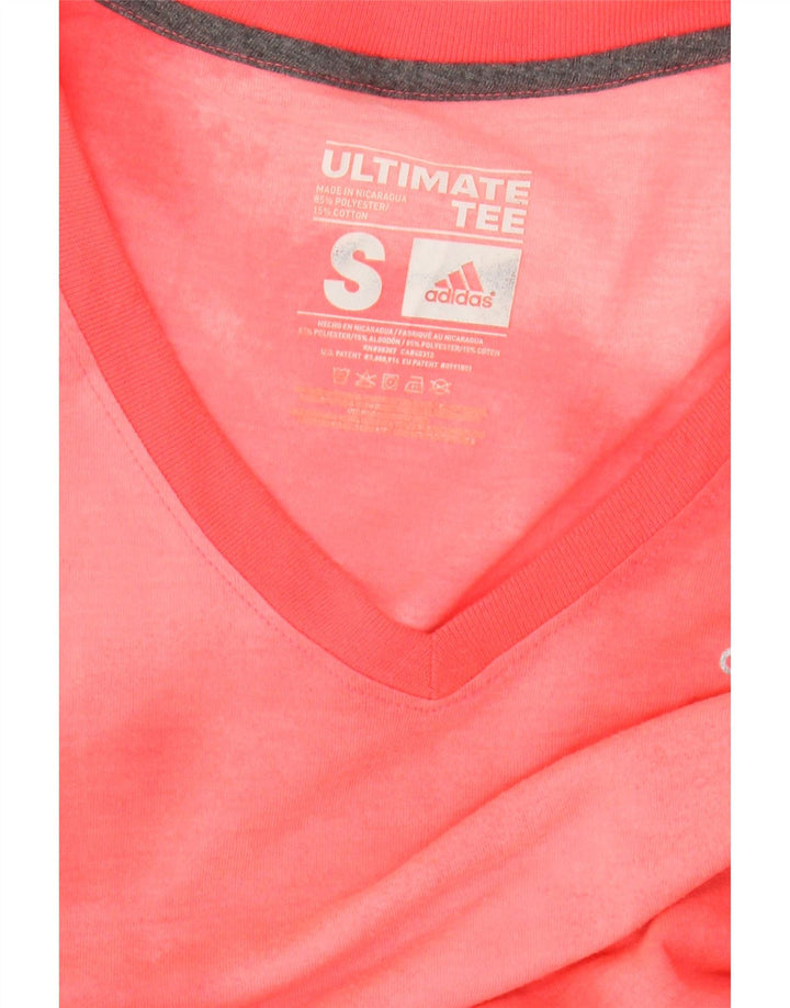 ADIDAS Womens T-Shirt Top UK 10 Small Pink Tie Dye Polyester
