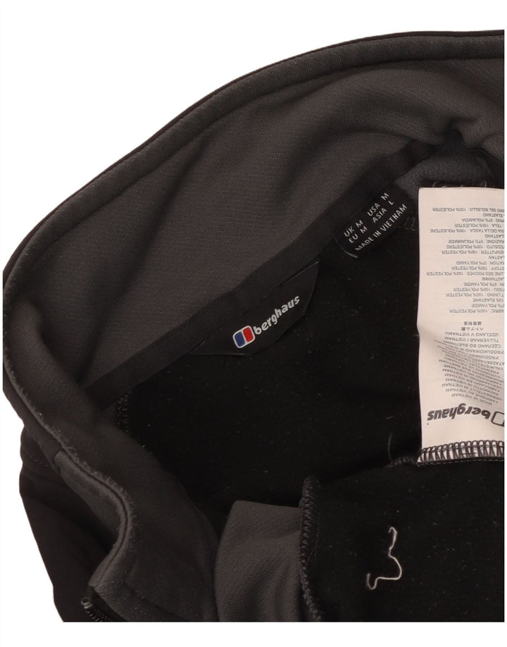 Berghaus Mens Zip Neck Sweatshirt Jumper Medium Black Colourblock Polyester