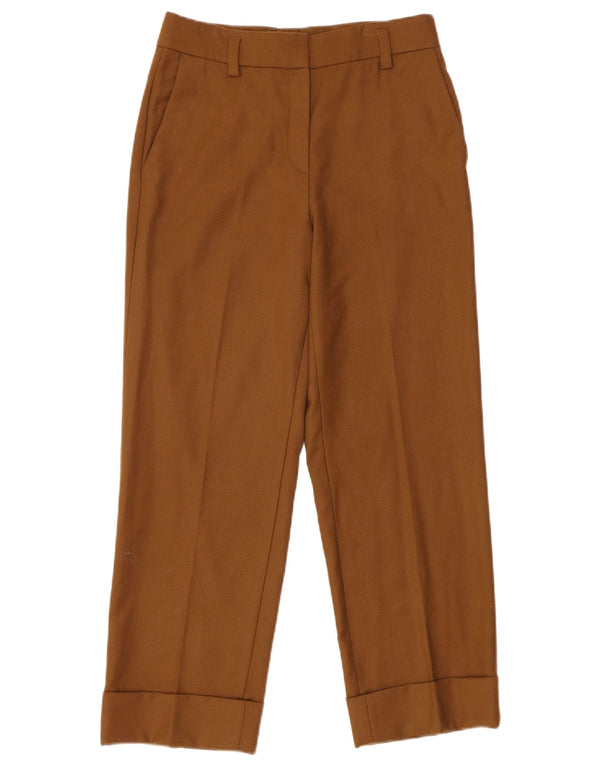 Massimo Dutti Womens High Waist Casual Trousers EU 38 Small W28 L27 Brown