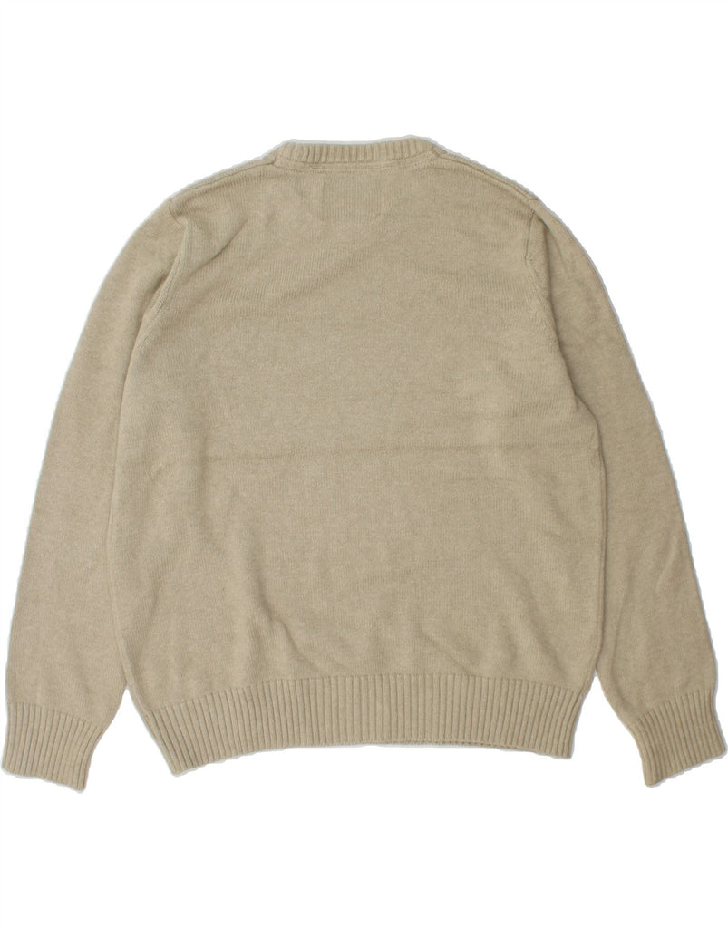 EDDIE BAUER Mens Crew Neck Jumper Sweater Large Beige Cotton Vintage Eddie Bauer and Second-Hand Eddie Bauer from Messina Hembry 