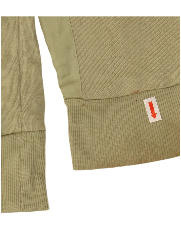 Topshop Womens Crop Hoodie Jumper UK 14 Medium Khaki Polyester