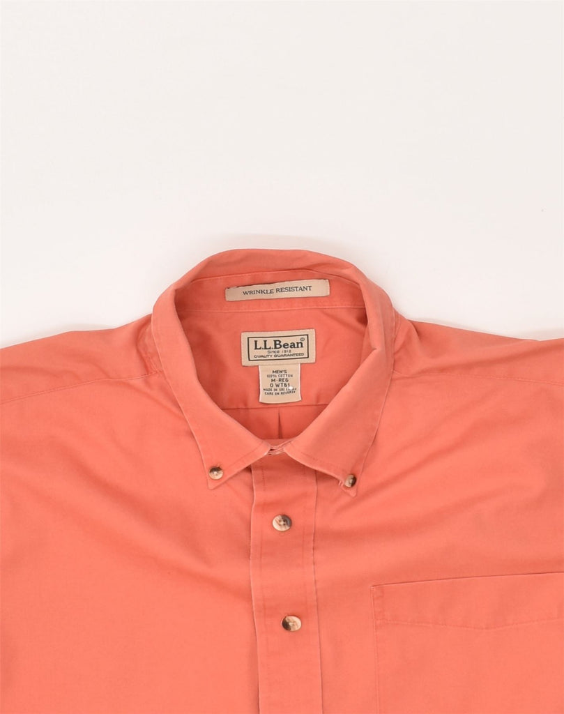 L.L.BEAN Mens Short Sleeve Shirt Medium Orange Cotton | Vintage L.L.Bean | Thrift | Second-Hand L.L.Bean | Used Clothing | Messina Hembry 