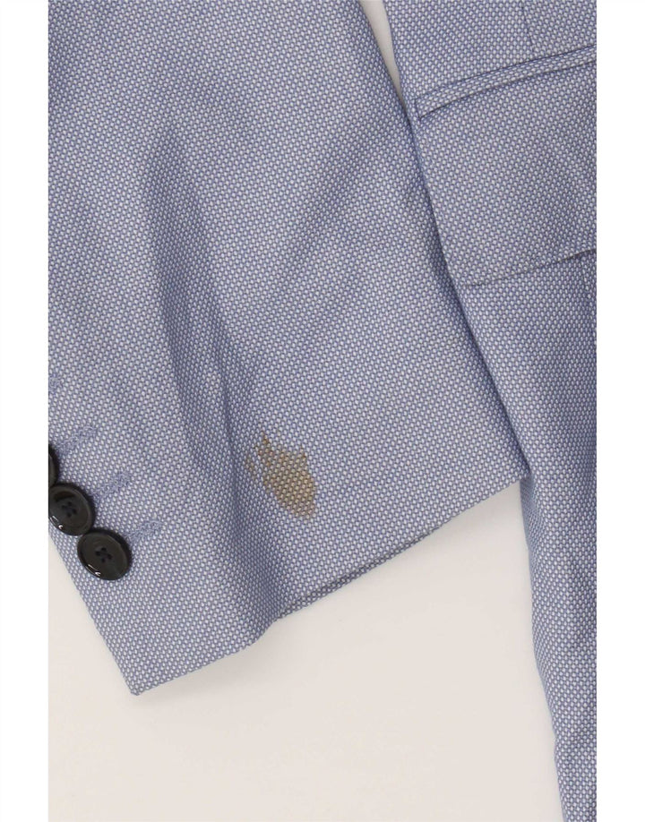 Zara Mens 2 Button Blazer Jacket EU 50 Medium Blue Polyester