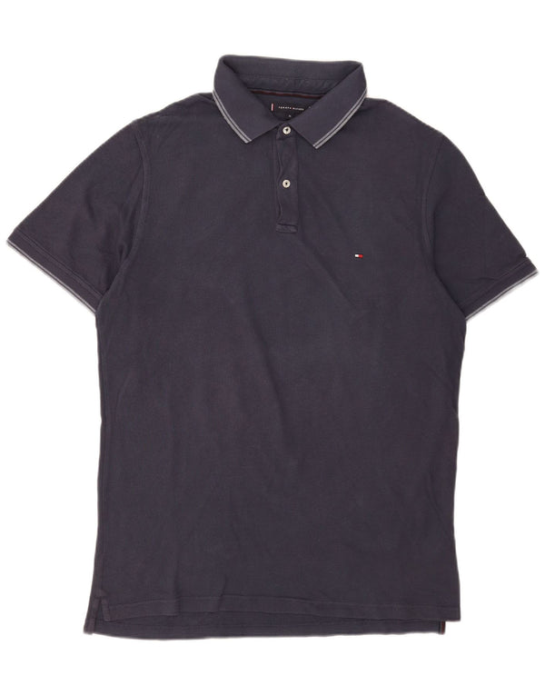 Tommy Hilfiger Mens Slim Fit Polo Shirt XL Navy Blue Cotton