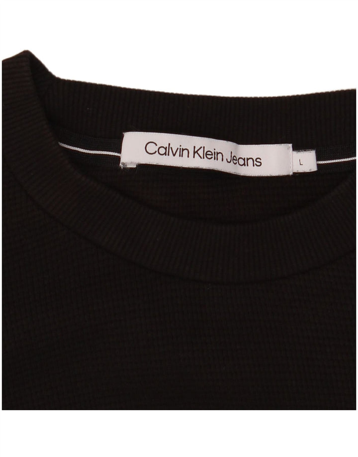 Calvin Klein Jeans Mens Top Long Sleeve Large Brown
