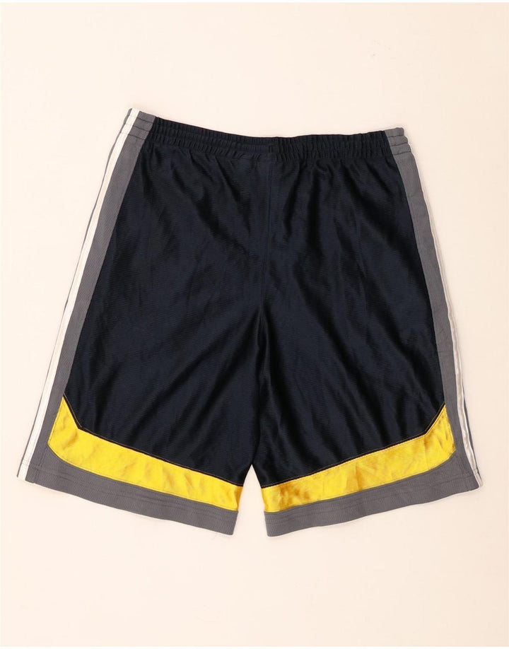 Adidas Boys Sport Shorts 15-16 Years Blue Colourblock Polyester
