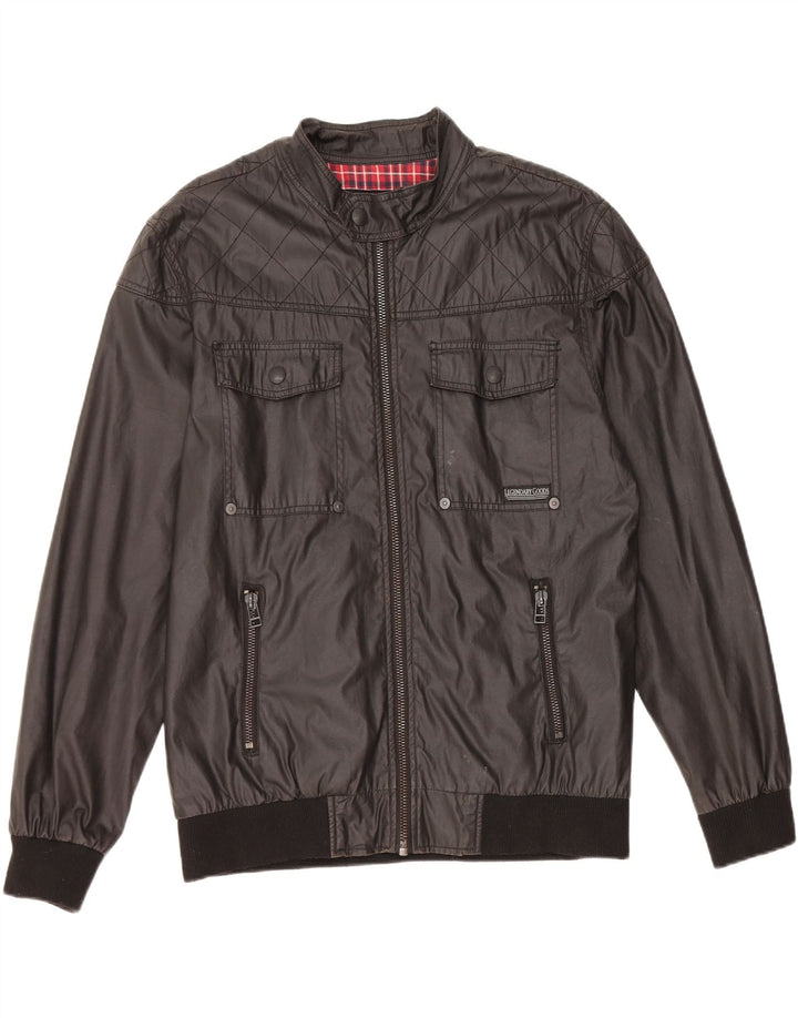 Vintage Mens Utility Jacket UK 40 Large Black Cotton