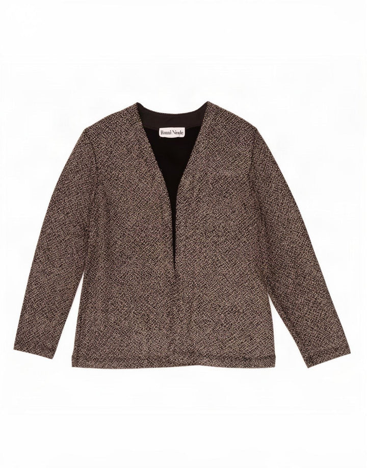 Ronni Nicole Womens Open Blazer Jacket UK 12 Medium Brown Flecked