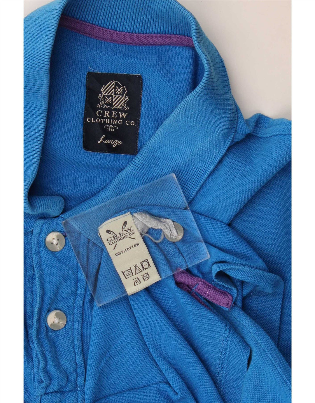 Crew Clothing Mens Polo Shirt Large Blue Cotton