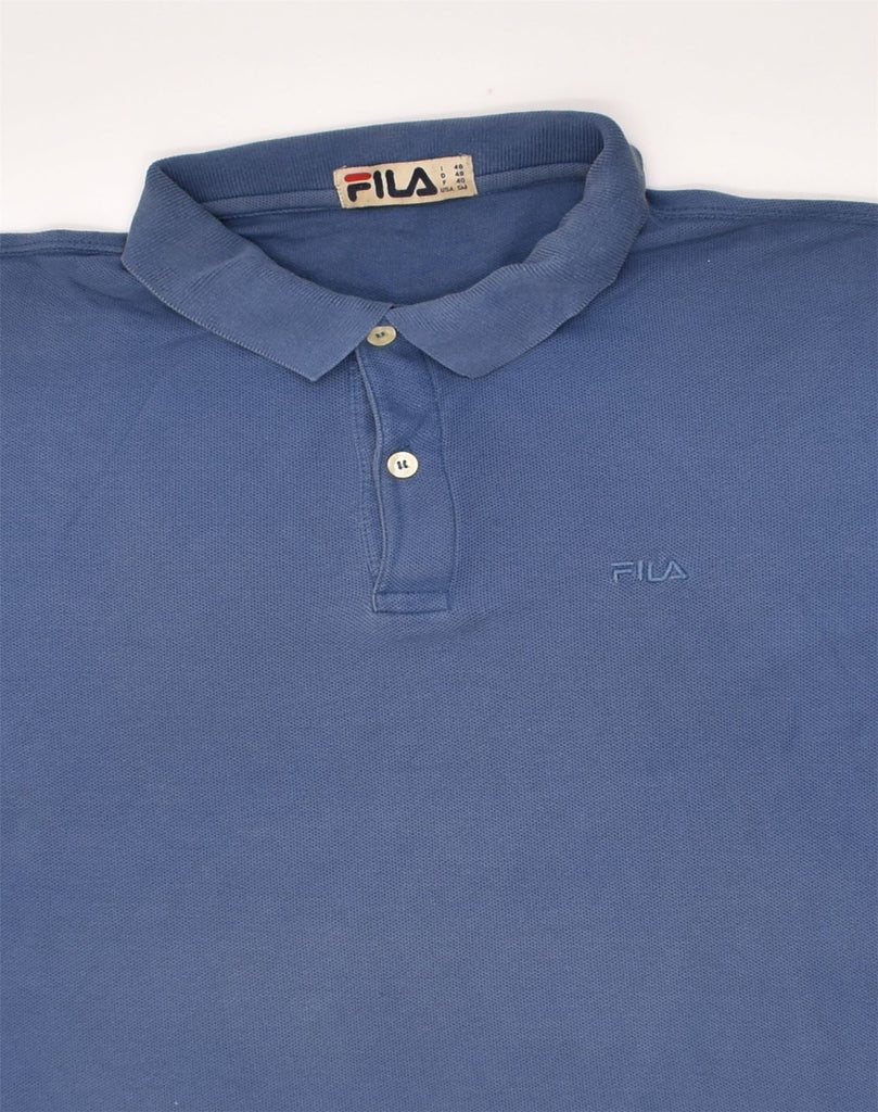 FILA Mens Polo Shirt IT 46 Small Blue Cotton | Vintage Fila | Thrift | Second-Hand Fila | Used Clothing | Messina Hembry 