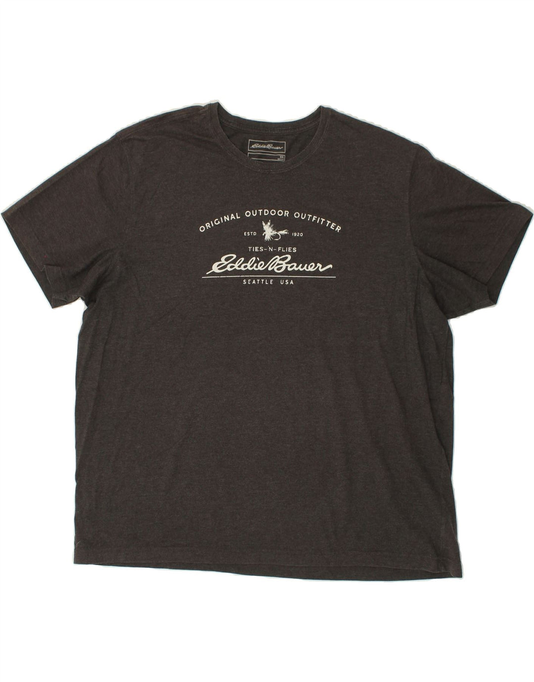 EDDIE BAUER Mens Graphic T-Shirt Top 2XL Grey