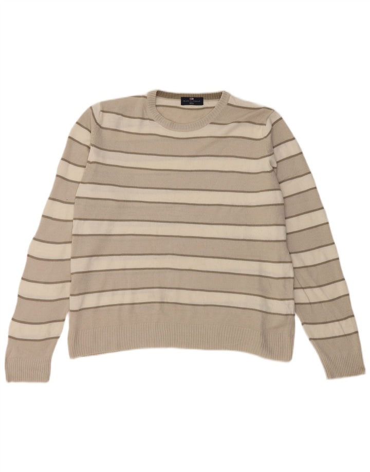 Marks & Spencer Mens Blue Harbour Crew Neck Jumper Sweater Medium Beige