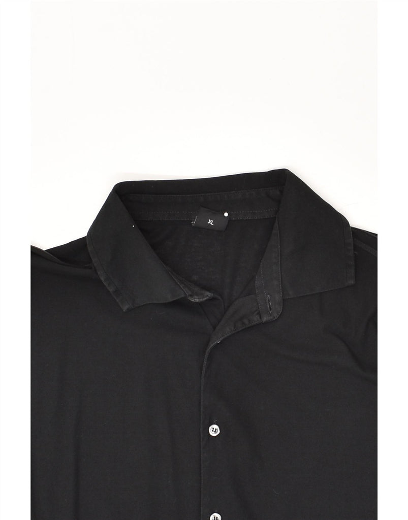 HUGO BOSS Mens Short Sleeve Shirt XL Black Cotton | Vintage Hugo Boss | Thrift | Second-Hand Hugo Boss | Used Clothing | Messina Hembry 