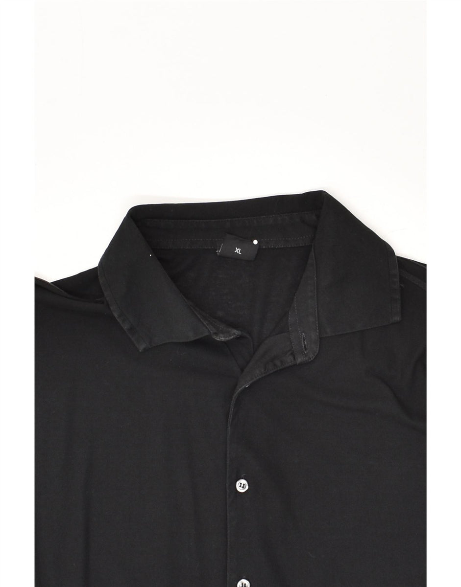 HUGO BOSS Mens Short Sleeve Shirt XL Black Cotton | Vintage & Second ...