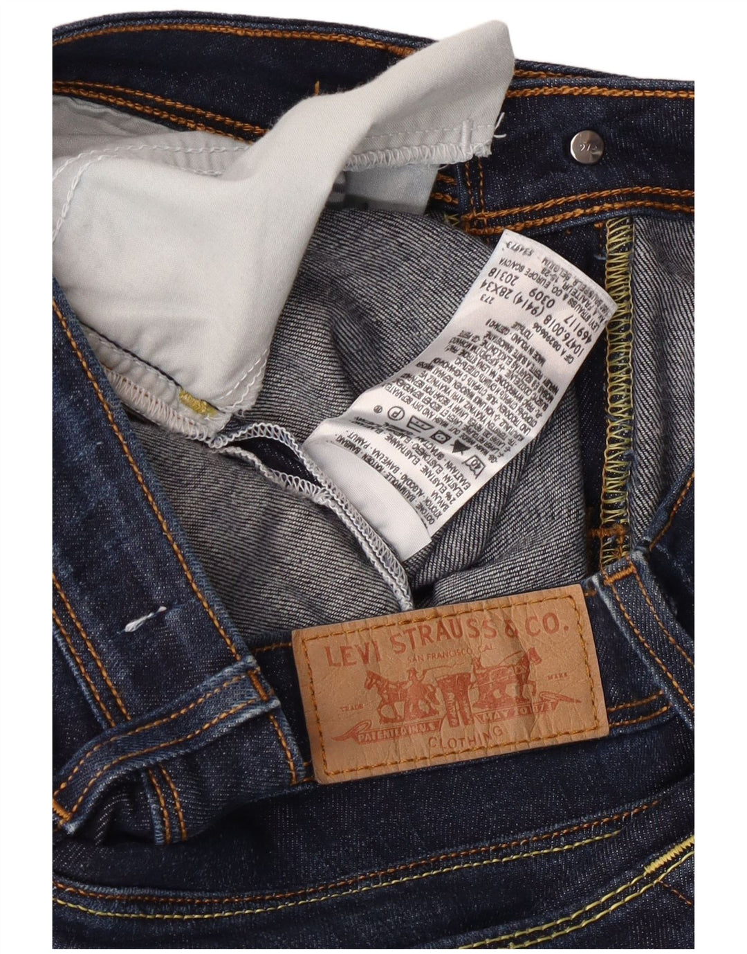 Levi's Womens 476 Slim Bootcut Jeans W28 L31 Navy Blue Cotton