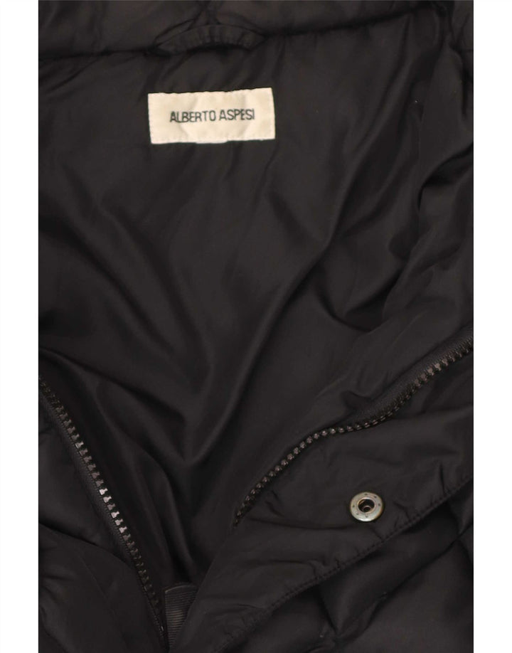 Alberto Aspesi Womens Quilted Padded Jacket UK 36 Small Black