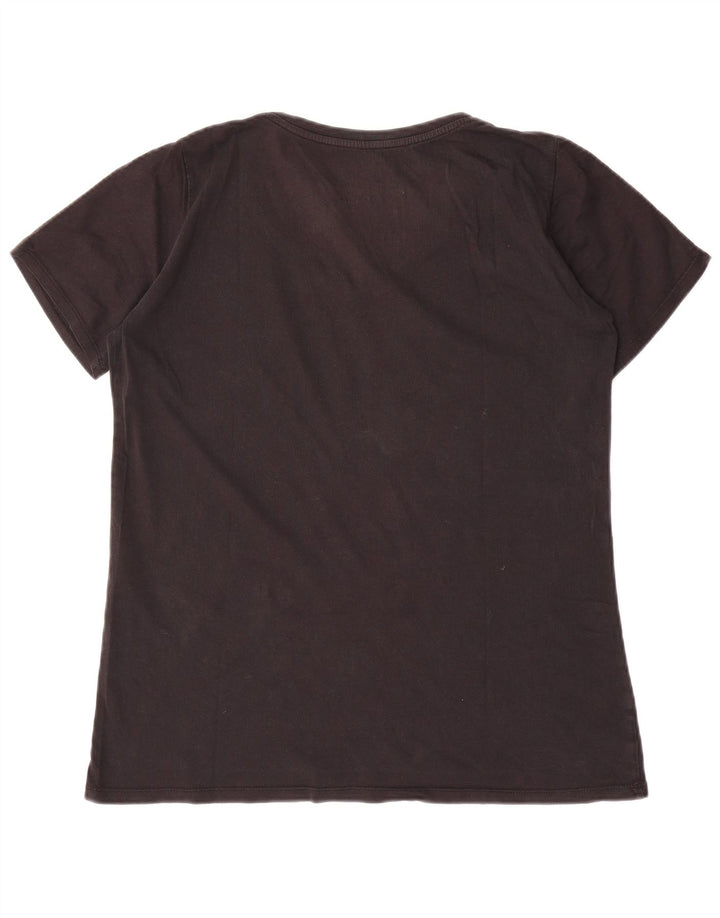 NIKE Womens Athletic Cut Graphic T-Shirt Top UK 18 XL Black Cotton