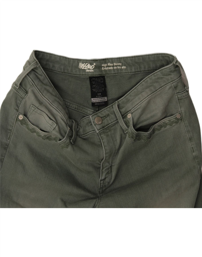 MOSSIMO Womens Power Stretch Skinny Jeans US 12 Large W31 L29 Green Vintage Mossimo and Second-Hand Mossimo from Messina Hembry 