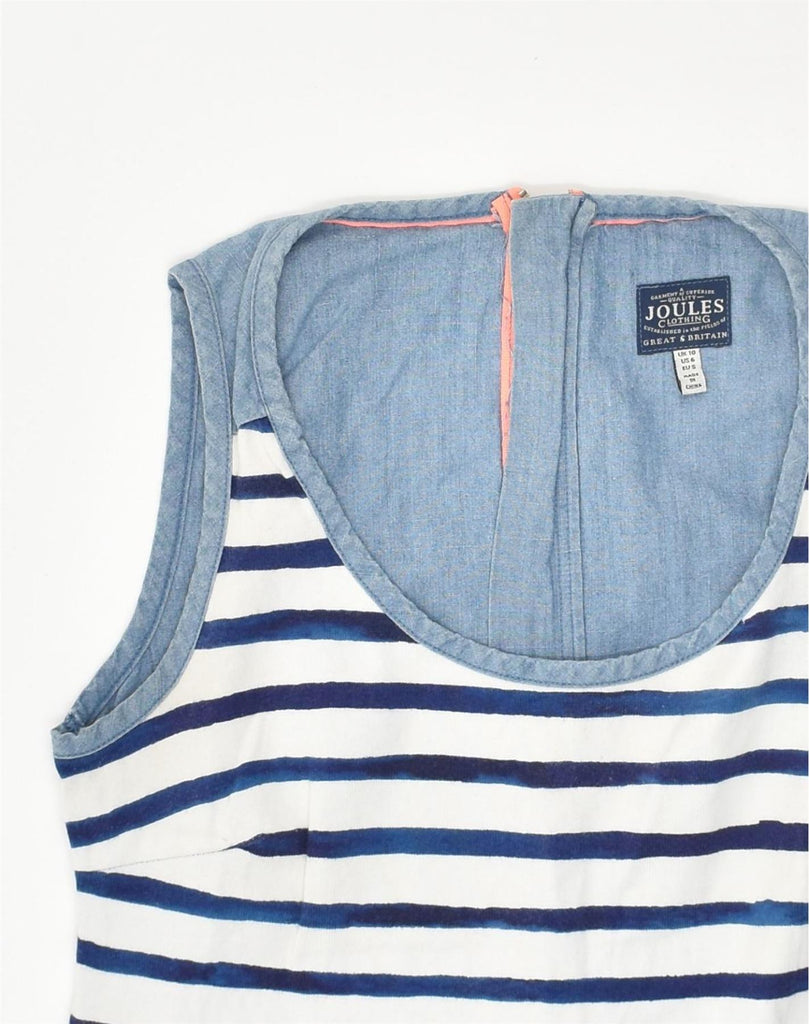 JOULES Womens Basic Dress UK 10 Small Blue Striped Cotton | Vintage Joules | Thrift | Second-Hand Joules | Used Clothing | Messina Hembry 