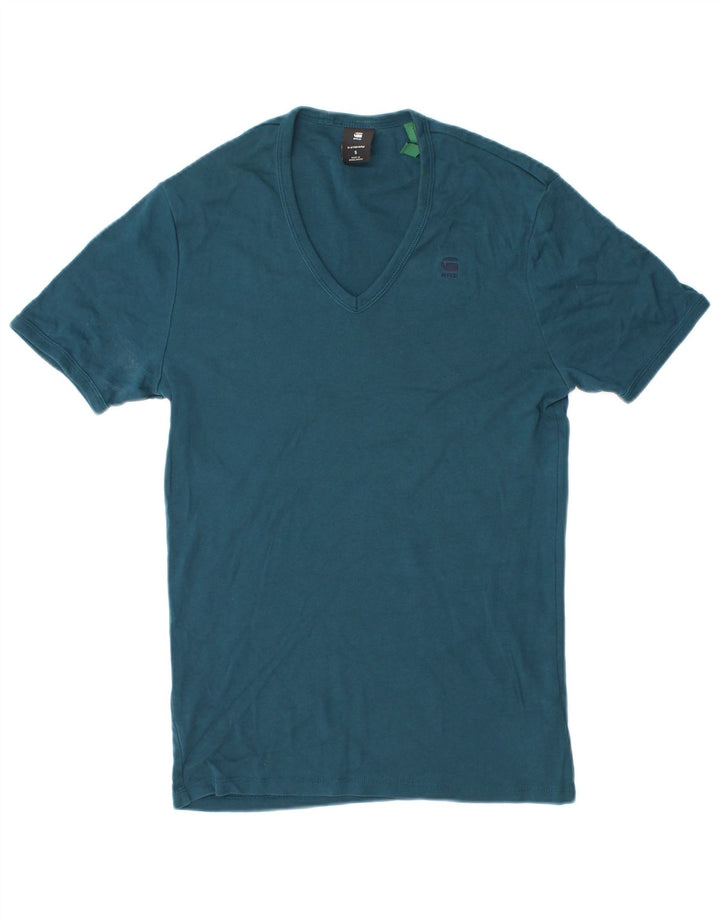G-Star Mens T-Shirt Top Small Blue Cotton