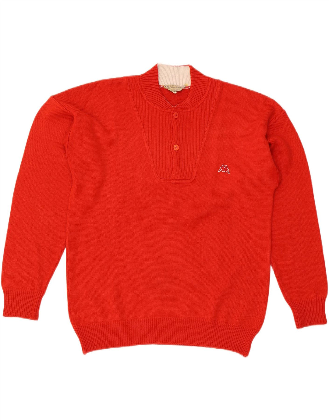 Kappa Mens Crew Neck Jumper Sweater IT 48 Medium Red Wool
