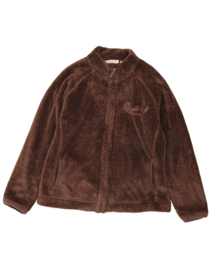 Weird Fish Womens Fleece Jacket UK 16 Large Brown Polyester