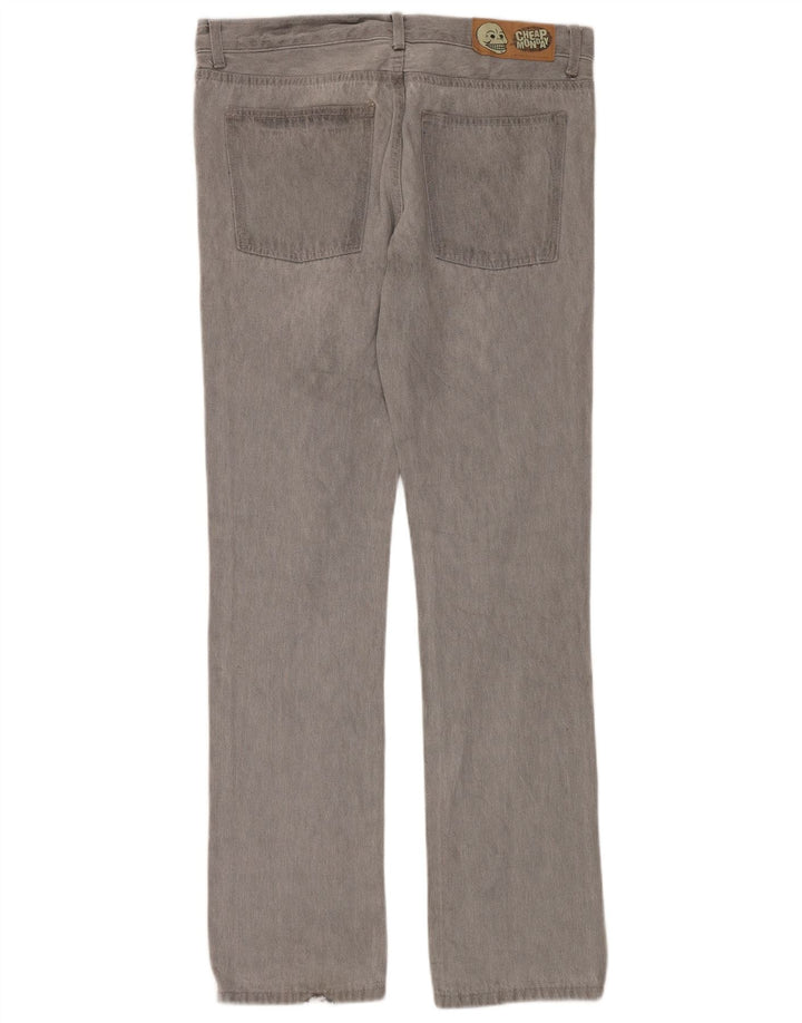 Cheap Monday Mens Straight Jeans W33 L34 Grey Cotton