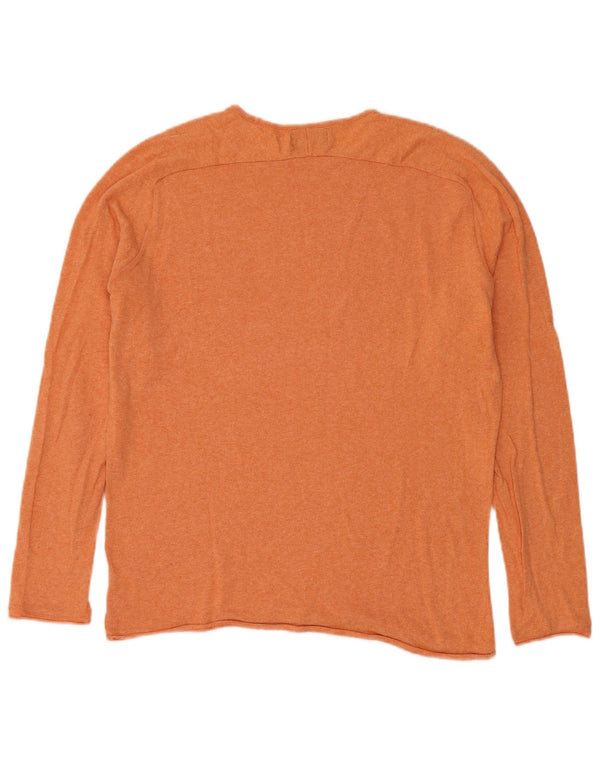 Zara Mens Crew Neck Jumper Sweater Large Orange