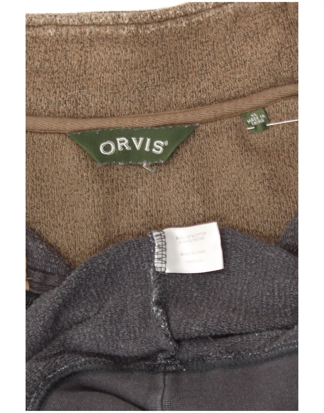 Orvis Mens Zip Neck Sweatshirt Jumper XL Grey Flecked Cotton