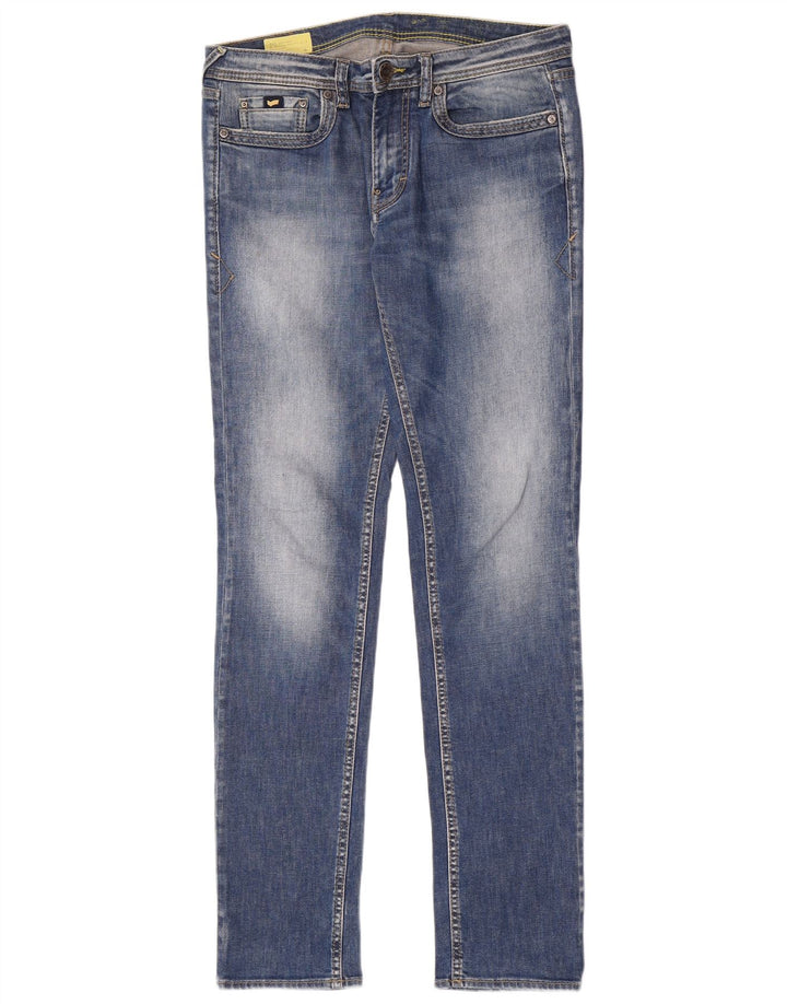 Gas Mens Slim Jeans W33 L34 Blue Cotton