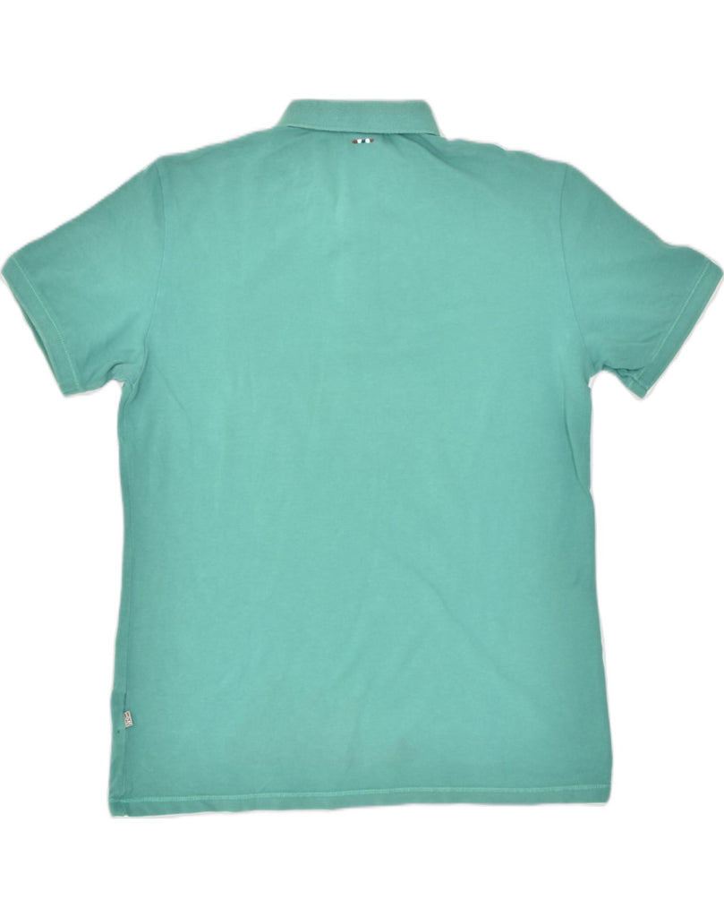 NAPAPIJRI Mens Polo Shirt Medium Turquoise Cotton | Vintage | Thrift | Second-Hand | Used Clothing | Messina Hembry 