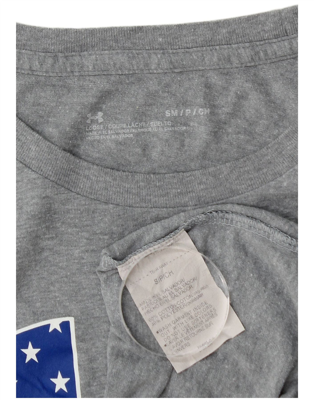 Under Armour Mens Graphic T-Shirt Top Small Grey Flecked Cotton