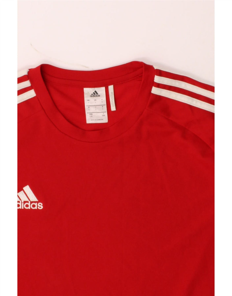 ADIDAS Womens Climalite T-Shirt Top UK 16 Large Red Polyester Vintage Adidas and Second-Hand Adidas from Messina Hembry 