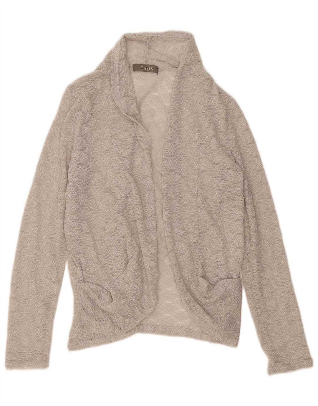 Oasis Womens Oversized Cardigan Top UK 10 Small Grey Geometric Polyester