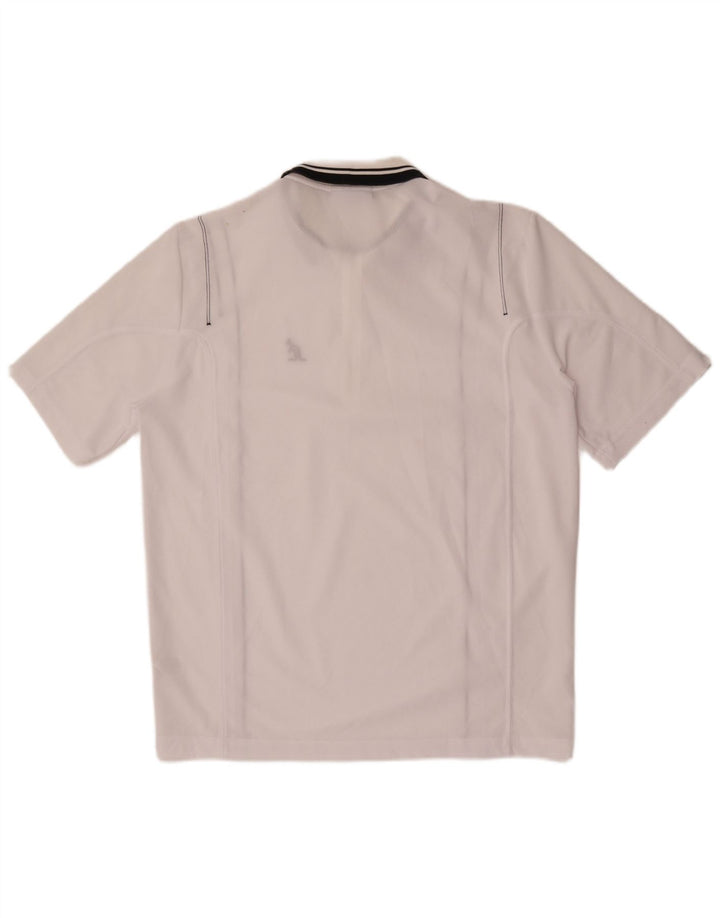 AUSTRALIAN L'ALPINA Mens Zip Neck Polo Shirt IT 50 Medium White Polyester