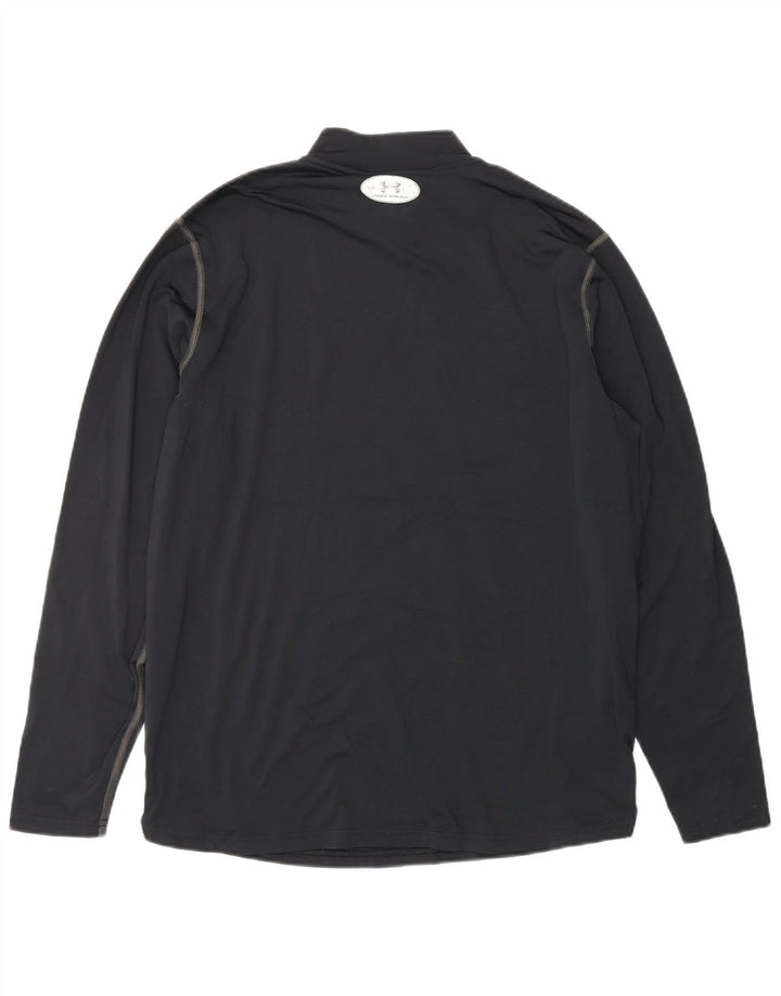 UNDER ARMOUR Mens Cold Gear Top Long Sleeve Large Black Polyester
