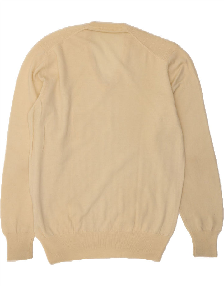 VINTAGE Mens V-Neck Jumper Sweater IT 56 XL Beige Vintage Vintage and Second-Hand Vintage from Messina Hembry 