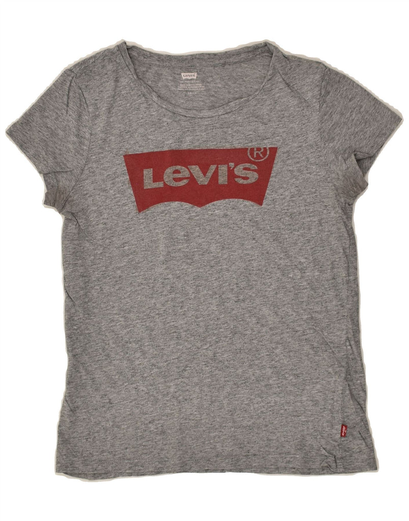 LEVI'S Womens San Francisco Graphic T-Shirt Top UK 10 Small Grey Flecked | Vintage Levi's | Thrift | Second-Hand Levi's | Used Clothing | Messina Hembry 