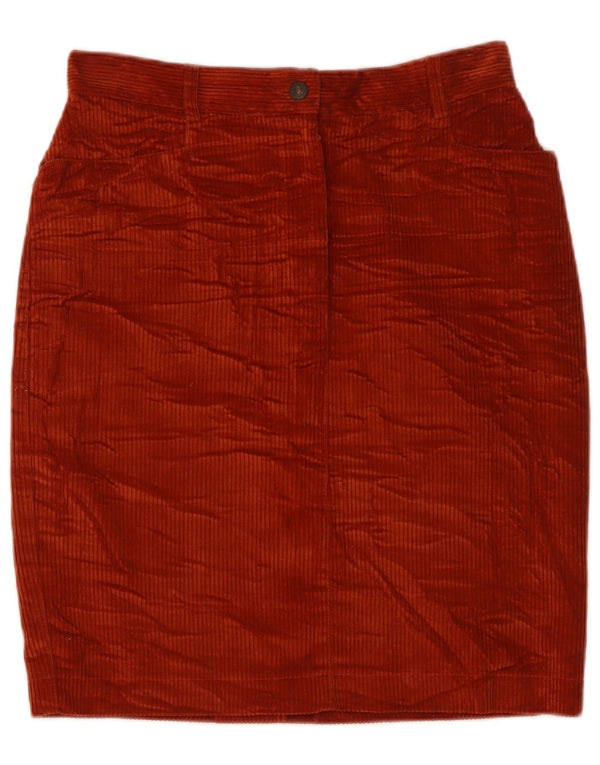 Olivia Hassler Womens Corduroy Skirt IT 44 Medium W28 Orange Cotton