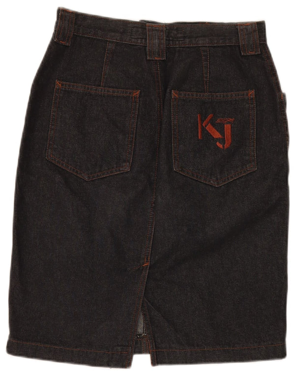 Krizia Womens Denim Skirt W36 Large Grey Cotton