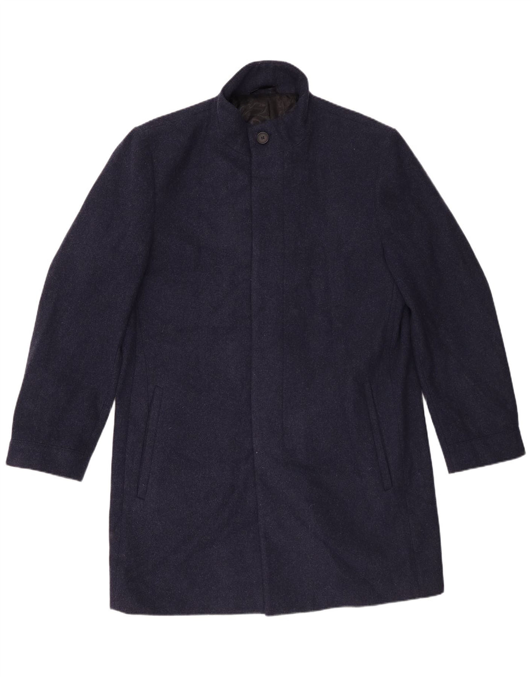 Marks & Spencer Mens Overcoat UK 42 XL Navy Blue Wool