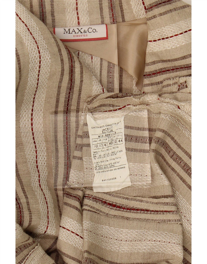 MAX & CO. Womens Classics Blazer Jacket UK 12 Medium  Grey Striped Vintage Max & Co. and Second-Hand Max & Co. from Messina Hembry 