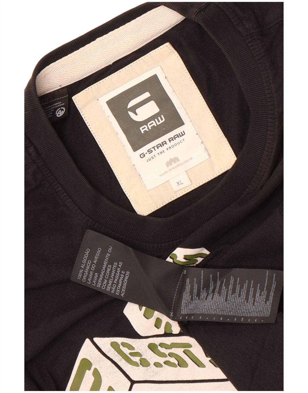 G-Star Mens Graphic T-Shirt Top XL Black Cotton