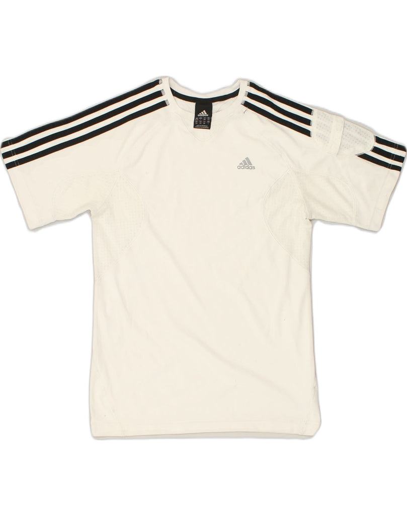 ADIDAS Boys T-Shirt Top 13-14 Years White Polyester | Vintage Adidas | Thrift | Second-Hand Adidas | Used Clothing | Messina Hembry 