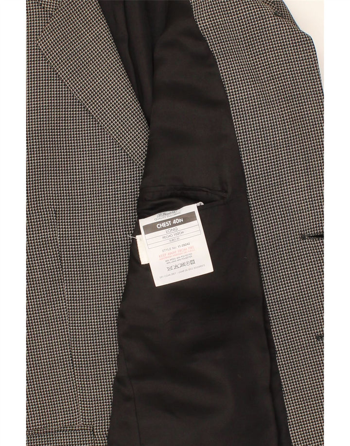 ST. BERNARD Mens 3 Button Blazer Jacket IT 50 Large Grey Check Wool Vintage St. Bernard and Second-Hand St. Bernard from Messina Hembry 