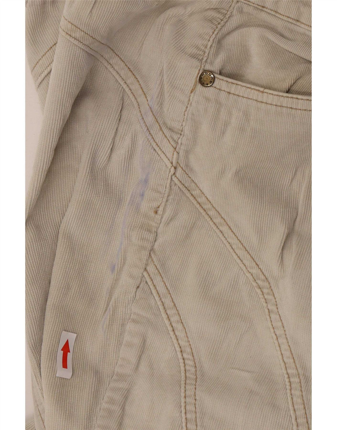 Fishbone Womens Flare Corduroy Trousers W27 L32 Beige