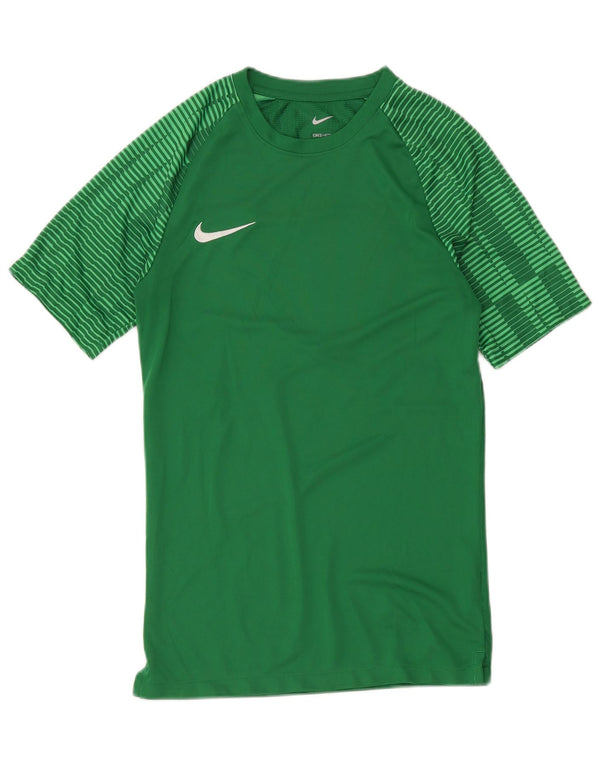 Nike Mens Dri Fit Slim T-Shirt Top Small Green Striped Polyester