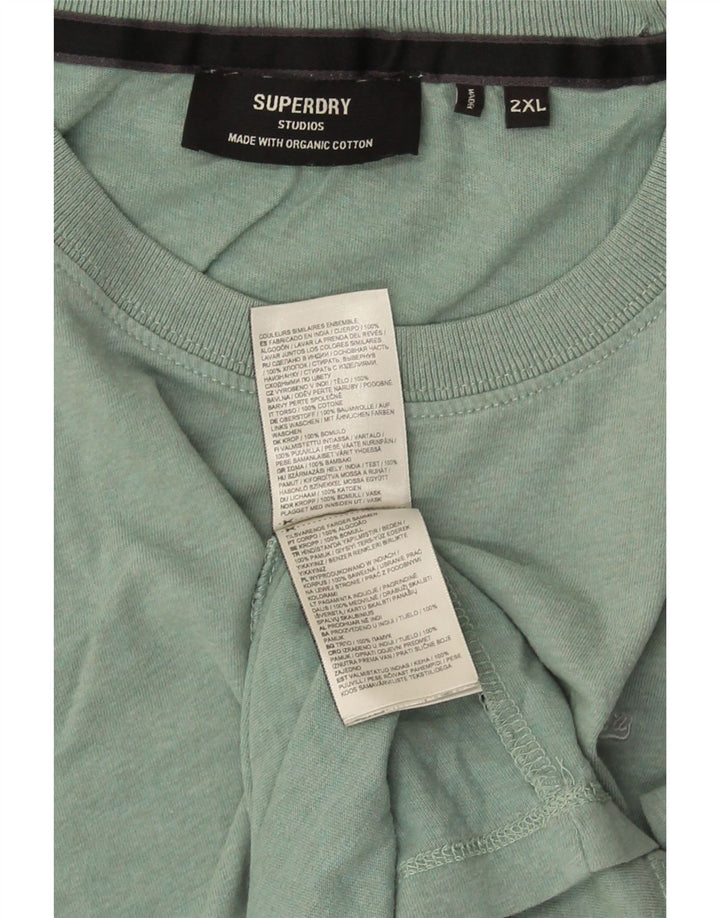 Superdry Mens T-Shirt Top 2XL Green Cotton