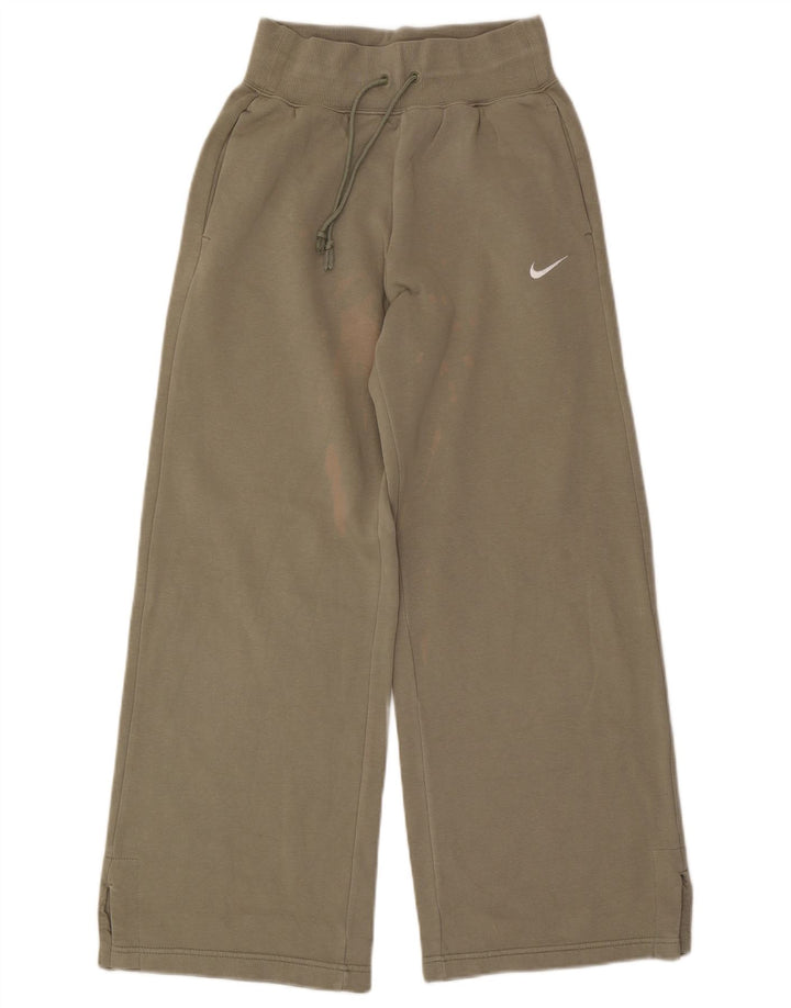 Nike Womens Tracksuit Trousers UK 10 Small Khaki Cotton